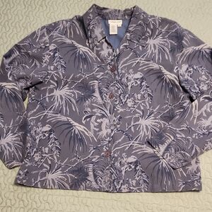 Coldwater Creek Blue Floral Blazer